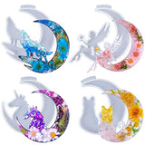 LET'S RESIN Resin Molds, Crescents Moon Molds, Epoxy Molds, Silicone Molds for Epoxy Resin, Wolf with Moon, Cat with Moon, Unicorn with Moon LET'S RESIN
