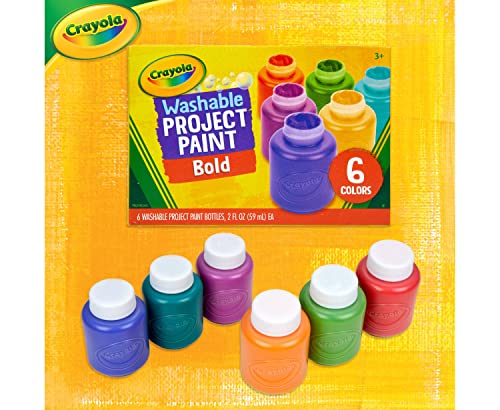 Crayola Washable Kids Paint, Assorted Bold Colors, Painting Supplies, 6 Count Crayola