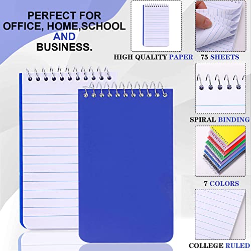 XiQiDianr Small Notebooks, Pocket Notebook 3x5, Spiral Notepads, Memo Pads For Office, Home, School - Lined College Ruled Paper, Mini Notepad - 75 XiQiDianr