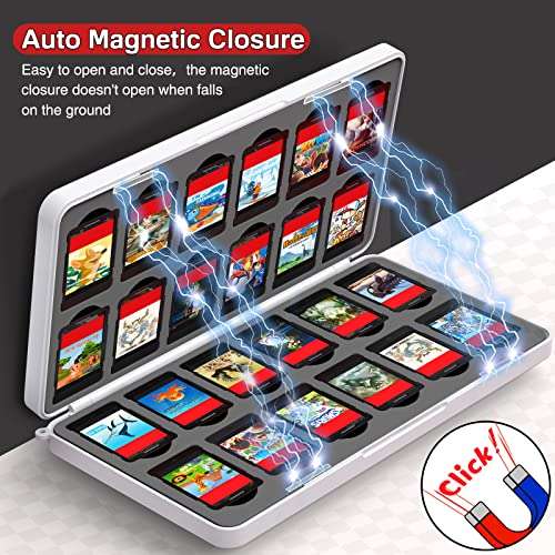 Switch Game Case Storage 24 Games Card and 24 Micro SD Cartridge Slots, Switch Game Holder for Nintendo Switch/OLED/Lite, Portable Switch Game Card CYKOARMOR