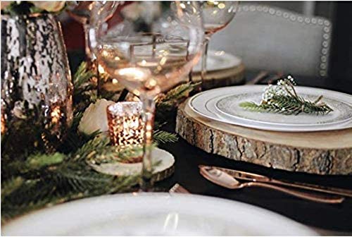 KARAVELLA (10) Pack 12-13 inches X Large Wood Slices for Centerpieces - Wood Centerpieces for Tables, Rustic Wedding Centerpiece, Natural Wood Slabs, KARAVELLA