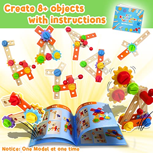 GraceDuck Kids Tool Bench Wooden Set Toys - Montessori Toys for 2 3 4 5 Year Old Workbench Boy Girl Construction Toys for 2 Year Old Boy Educational GraceDuck