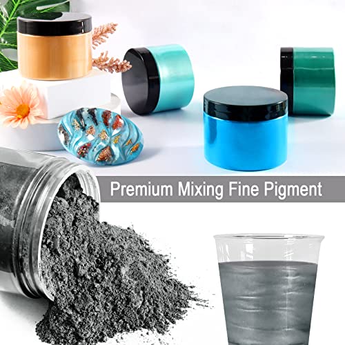 Ceya Mica Powder, 5.3oz/ 150g Charcoal Grey Pearlescent Effect Colorant Pigment Powder for Epoxy Resin,Tumblers, Slime Bath Bomb, Soap Dye, Slime, ceya