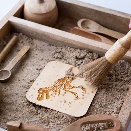 KOOKAROO Sensory Play Bin - 9 Montessori Sensory Bin Tools + 1 Sensory Box - Sensory Table Toys - Waldorf Toys - Sand Tray - Wooden Scoops for KOOKAROO