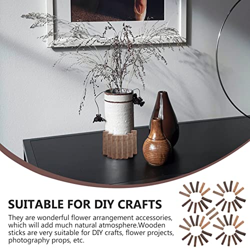 EXCEART 50pcs Natural Stick Birch Tree Sticks Wood Candy Sticks Jumbo Craft Sticks Wood Pop Sticks Wooden Fan Sticks Mini Fence Sticks DIY Wood Toy EXCEART