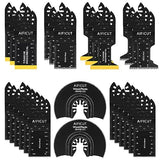 AIFICUT 26pcs Oscillating Saw Blades Titanium Multitool Blades for Wood Plastics Metal oscillating Tool Blades Kits Fit Rockwell Ridgid Ryobi AIFICUT