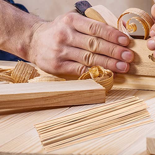 TAICHEUT 300 Pack 1/8" x 12" Balsa Wood Sticks Wood Strips, Unfinished Wooden Square Dowel Rod, Hardwood Square Dowels for Painting, Coloring, DIY