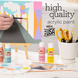 Apple Barrel Art Lessons Paint and Brush Set, 34 pc Kit Including 23 2 fl oz Apple Barrel Acrylic Paint Colors, 1 2 fl oz bottle of Mod Podge Matte, Apple Barrel