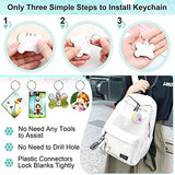 120Pcs Sublimation Keychain Blanks Bulk, DIY MDF 4 Shape Sublimation Blank Keychain with Keyrings, unisex-adult Double-Sided Printed Heat Transfer Acejoz