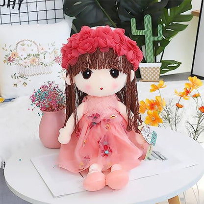 HWD Kawaii Flower Fairy Stuffed Soft Plush Toy Doll Girls Gift, 18 Inch (Pink) - WoodArtSupply