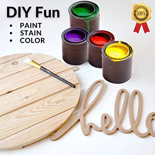 Unfinished Wood Rounds for Crafts - 2 Pack of 14 Inch Diameter Reversible Wood Circles with Real Wood Veneer That Will Not Warp, Wood Slices with CADE + KAI