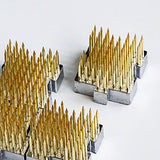 Wazakura 4PCS Interlocking Mini Ikebana Kenzan Flower Frog, Made in Japan, Japanese Floral Arranging Pin Holder - 1.25"(32mm) x1.18(30mm) Brass, 4PCS Hanafubuki
