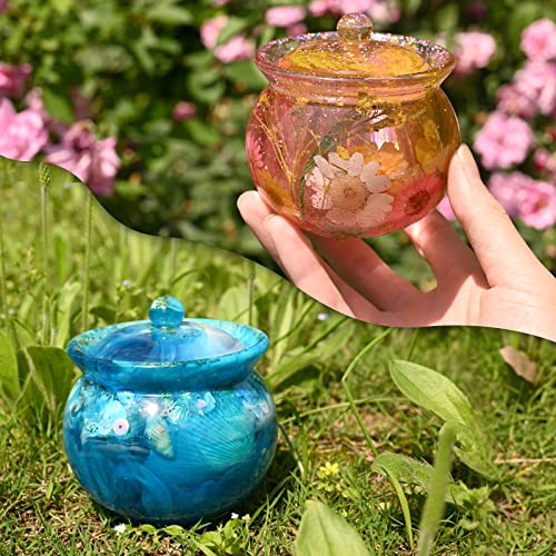 Actvty Jar Silicone Molds, Jar Resin Molds with Lid, Epoxy Molds for DIY Jewelry Storage Box,Candle Holder,Candy Container, Epoxy Resin Casting Craft Actvty