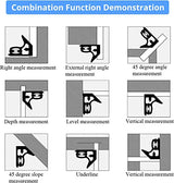 Utoolmart 300mm 12Inch Engineers Combination Try Square Set Right Angle Guide Yellow 1pcs Utoolmart