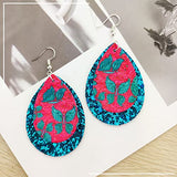 SHUANGART 194 Pcs Sublimation Blank Superfine Glitter Faux Leather Earrings Kit, Chunky Glitter Teardrop Leather Earrings with Sublimation Paper for ROORUZ