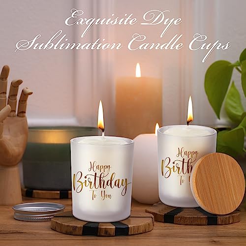 Tanlade 30 Pcs 10 oz Candle Jars for Making Candles Bulk, Sublimation Thick Frosted Empty Candle Glass with Bamboo Lids, Candle Containers Tins for - WoodArtSupply