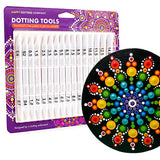 Dotting Tools for Painting Mandalas - Happy Dotting Company - 16pc Double Ended Super Set for Mandala dot Art - Includes Stylus - Unique Ellipse Tool Happy Dotting Company