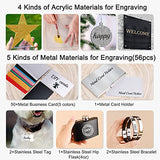 Csyidio 300 PCS Laser Engraving Material, 40 Kinds of Laser Engraver Accessories with Instructions, Laser Engraving Supplies Including Acrylic, Csyidio