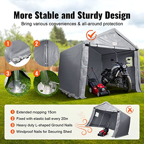 VEVOR Portable Shed Storage Shelter Outdoor, 10x10x8.5 ft Heavy Duty Instant Storage Tent Tarp Sheds with Roll-up Zipper Door and Ventilated Windows VEVOR