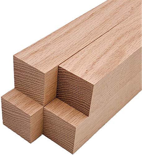 Red Oak Lumber Square Turning Blanks (4pc) (2" x 2") (2" x 2" x 12") - WoodArtSupply