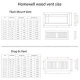 Homewell White Oak Wood Floor Register, Flush Mount Vent with Damper, 4X14 Inch, Unfinished Homewell