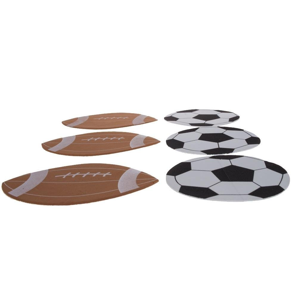 12 Foam Football, Baseball, Basketball, Soccer Ball Cutouts DIY Craft Shapes - WoodArtSupply