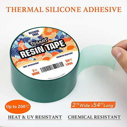 TSSART Resin Tape for Epoxy Resin Molding - Thermal Silicone Adhesive Oxidation and High Temperature Resistance Easy Peeling, Epoxy Release Tape for - WoodArtSupply