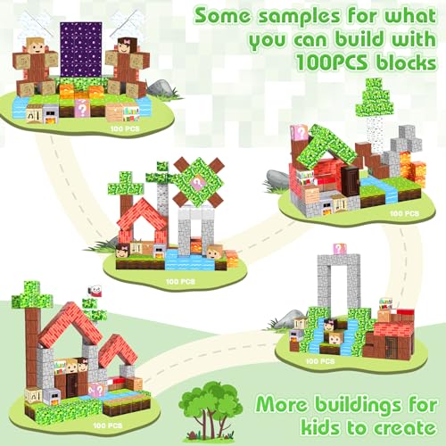 100PCS Magnetic Blocks Building Toys for 3-13 Year Old Kids Boys Girls, The Magnet World Building Set, Magnetic Cubes Building Blocks, STEM