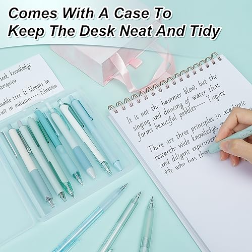 KERIFI Pastel Gel Ink Pen Set, 12 Pack Black Ink Smooth Writing Pens,  Retractable 0.5mm Fine Point Quick Dry Ink Pens, Cute Aesthetic Pens for