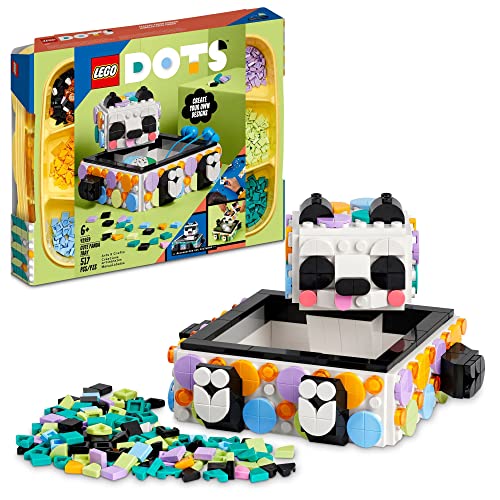 LEGO DOTS Cute Panda Tray 41959 Toy Crafts Set, DIY Jewelry Box, Desk Tidy or Storage Trays, Personalisable Animal Gift Idea for Kids Age 6 Plus LEGO