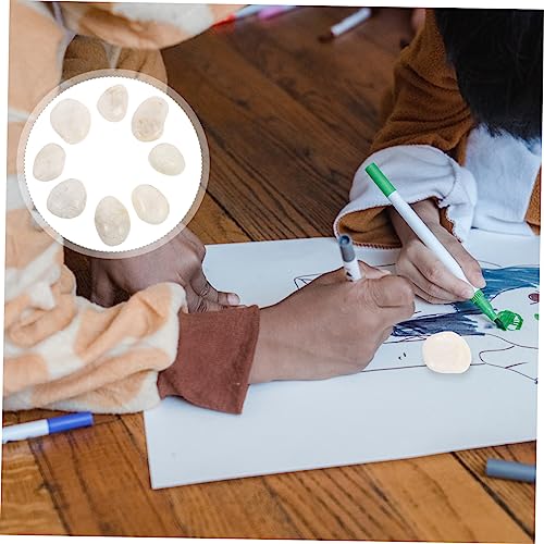 SEWACC 8Pcs Painting Stone Pebbles Rocks Stones Bundle River Painting Kindness Rocks Decoration Pebble Flat Pebble River Polished Pebbles Decorative SEWACC