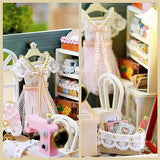 Kisoy Dollhouse Miniature with Furniture Kit, DIY 3D Wooden DIY House Kit with Dust Cover,Handmade Tiny House Toys for Teens Adults Gift (Beatific Kisoy