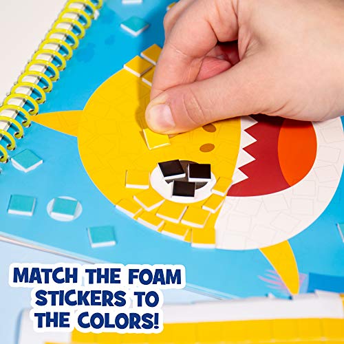 Baby Shark 3D Mosaic Stickers by Horizon Group USA, Decorate a Activity Book with Over 300 Foam Stickers, Create Your Own 3D Sticker Art, 3D Baby Shark