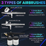 OPHIR 110V Pro Airbrush Kit Air Brush Compressor with Tank 0.2mm 0.3mm 0.8mm Airbrushes & Cleaning Kit for Model Hobby Painting Body Tattoo Airbrush OPHIR
