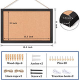 Miratino Cork Board Bulletin Board, 16 x 11 Inches Wooden Frame Pin Board, Cute Cork Boards for Walls Hanging for Office, Home Decor, School (Pins, Miratino