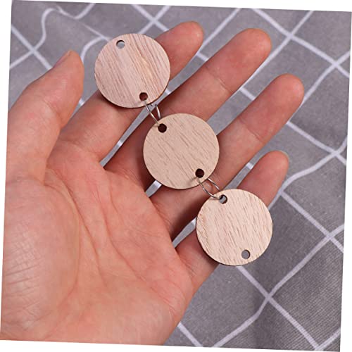 EXCEART 50pcs Wood Tags Blank Calendar Pink Calendar Round Wood Discs for Crafts Calendar Wooden Slices Birthday Board CD Wall Hanging Wooden Pieces