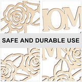 PartyKindom 10pcs Mother's Day Pendant Wooden Embellishments Mother s Day Party Decor Unfinished Wood Cutouts decoraciones para salas de casa Wreath PartyKindom
