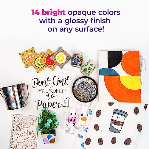 PINTAR Glitter Pens for Adults and Kids - Glitter Stylus Pens Fine Point - Fine Tip Paint Pens - Acrylic Glitter Markers - Acrylic Paint Pens for PINTAR