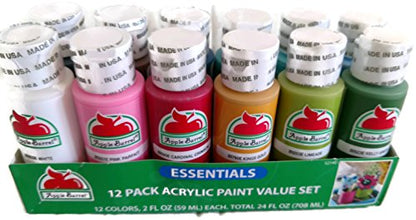 Acrylic Paint - Apple Barrel 12 pack of assorted colors - 2 oz. each