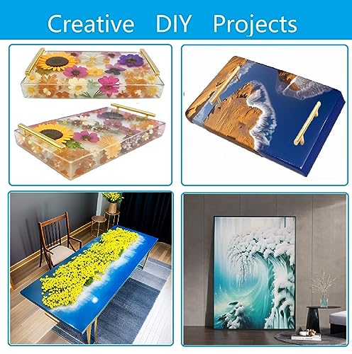 Large Rectangle Resin Table Silicone Molds 16 x 12 Inch Epoxy Resin Silicone Mold for River Coffee Table, Cutting Boards, Serving Trays, Cheese ModWgGuo