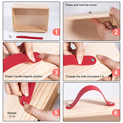 Wooden Display Case for Collectibles, Useekoo Wood Gift Box Storage Container with Handle and Slide Acrylic Lid, Shadow Box Unfinished Rustic Desktop Useekoo