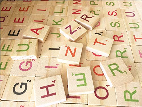 Abbaoww 200 Pcs Colorful Wood Letter Tiles Capital Letters for DIY Crafts, Pendants, Spelling and Scrapbook Abbaoww