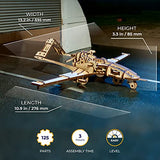 UGEARS Bayraktar TB2 Combat Drone - Powerful Wooden Airplane Drone Model Kit with Movable Rudders, Wing Ailerons, Moving Camera and Missiles Under UGEARS