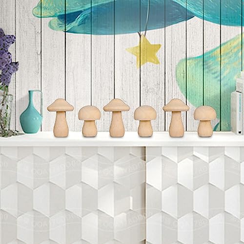 12pcs Unfinished Wooden Mushrooms - DIY Handcrafted Wooden Mushroom Painting Craft Kit for Home Decor - WoodArtSupply