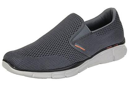 Skechers Men's Equalizer Double Play Slip-On Loafer,Charcoal/Orange,8 M US - WoodArtSupply