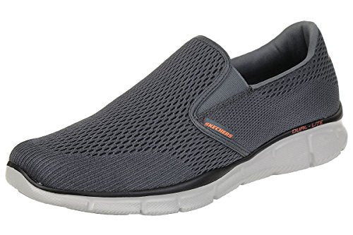 Skechers Men's Equalizer Double Play Slip-On Loafer,Charcoal/Orange,8 M US - WoodArtSupply