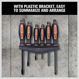 HORUSDY 6-Pieces Magnetic Screwdriver Set, 3 Phillips and 3 Flat Head Tips Screwdriver for Fastening, Chiselling and Loosening Seized Screws (New HORUSDY