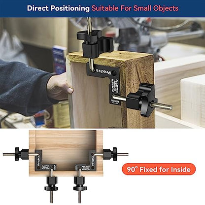 Preciva 90 Degree Mini Positioning Squares 2 Sets (2.32''x 2.32''), Aluminum Alloy Right Angle Clamps Fixing Clamp, Carpenter Corner Clamping Square