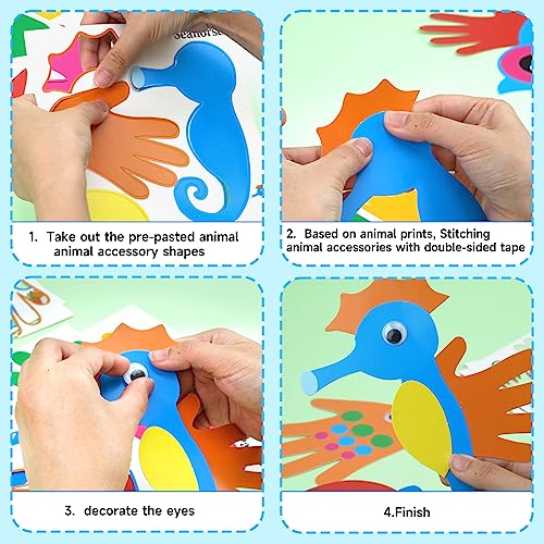 HAPMARS Animal Paper Art Craft Kit for Kid, 16 pcs Make Your own Craft Projects for Boys Girls Kid Age 3 4 5 6 7 8, DIY Art Supplies Activities Party HAPMARS