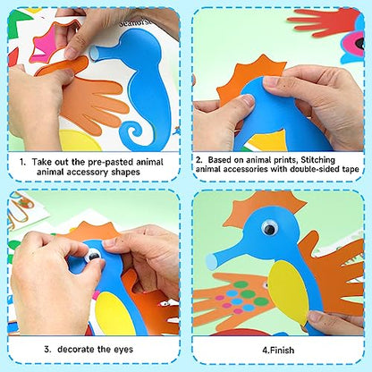 HAPMARS Animal Paper Art Craft Kit for Kid, 16 pcs Make Your own Craft Projects for Boys Girls Kid Age 3 4 5 6 7 8, DIY Art Supplies Activities Party